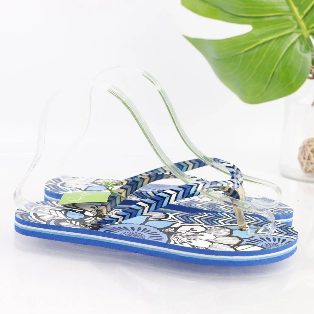 Vera Bradley Womens Sandals Size 6 Blue Bayou Thong Flip Flop Slide Paisley Shoe